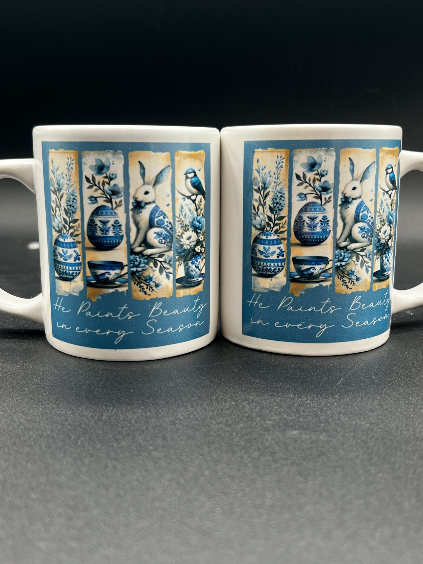 Blue and White Spring Mug