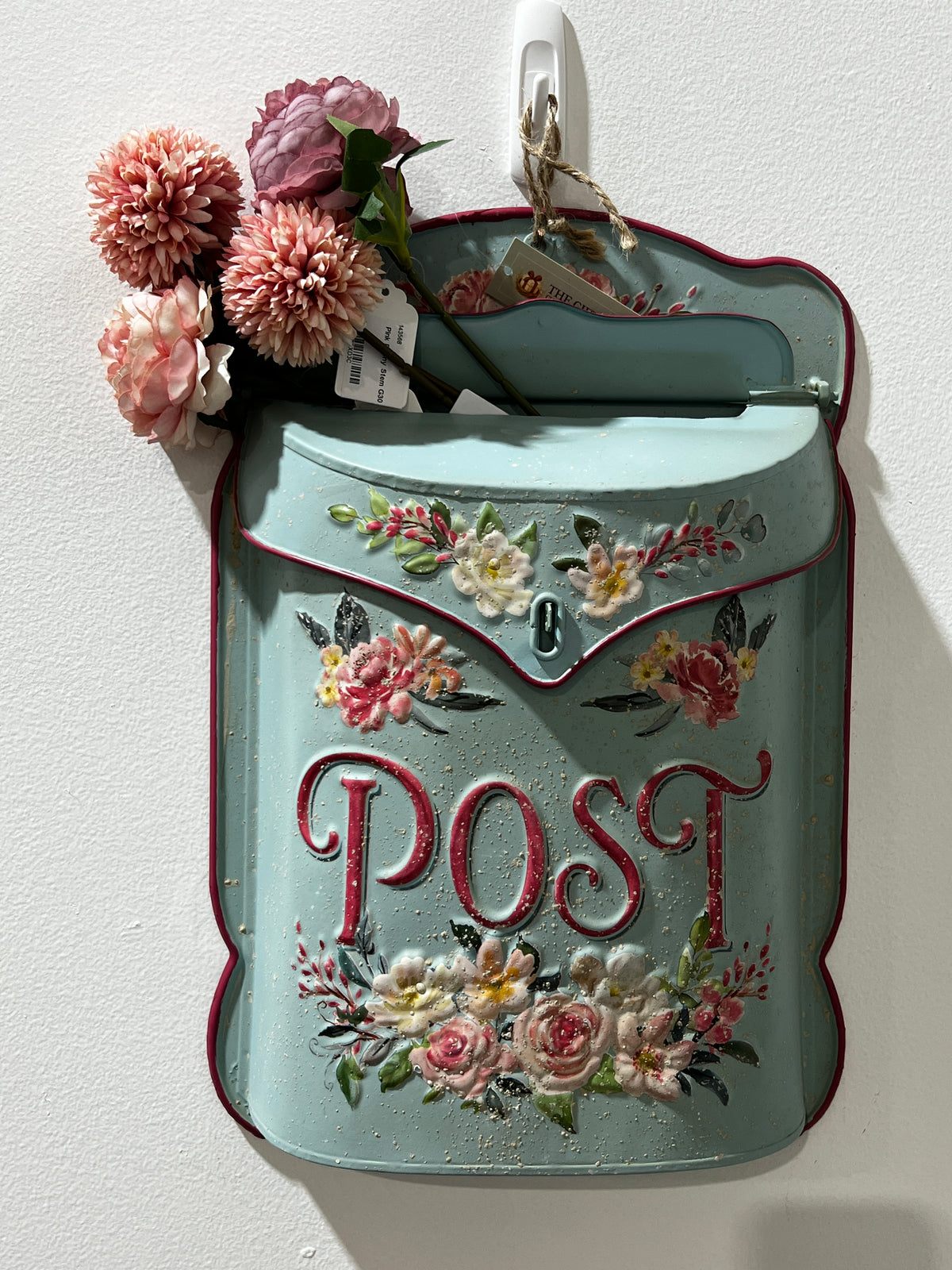 Distressed Metal Garden Post Box