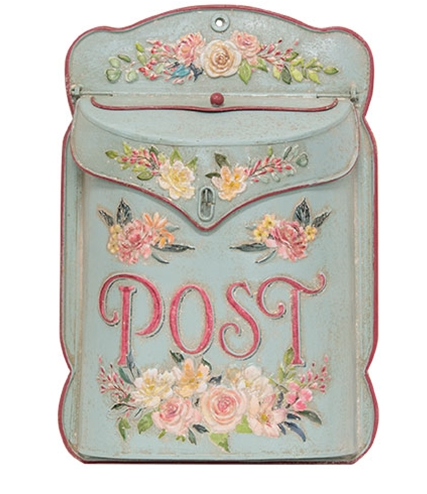 Distressed Metal Garden Post Box