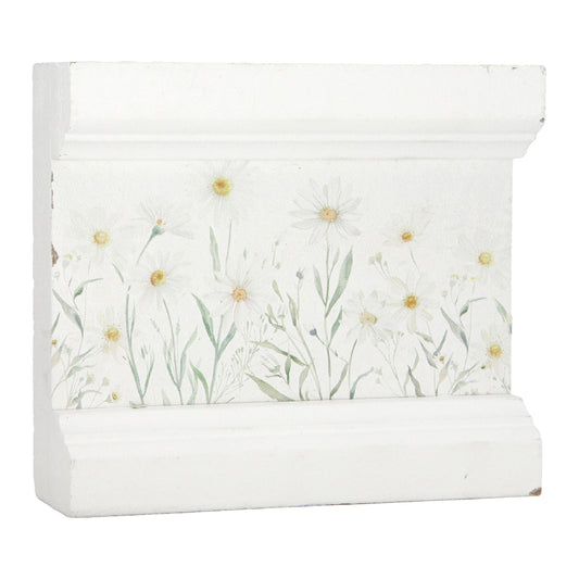 Delicate Blossom Shelf Sign -White Daisy