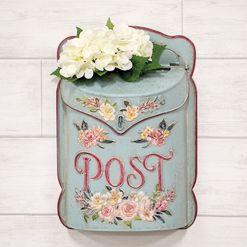 Distressed Metal Garden Post Box
