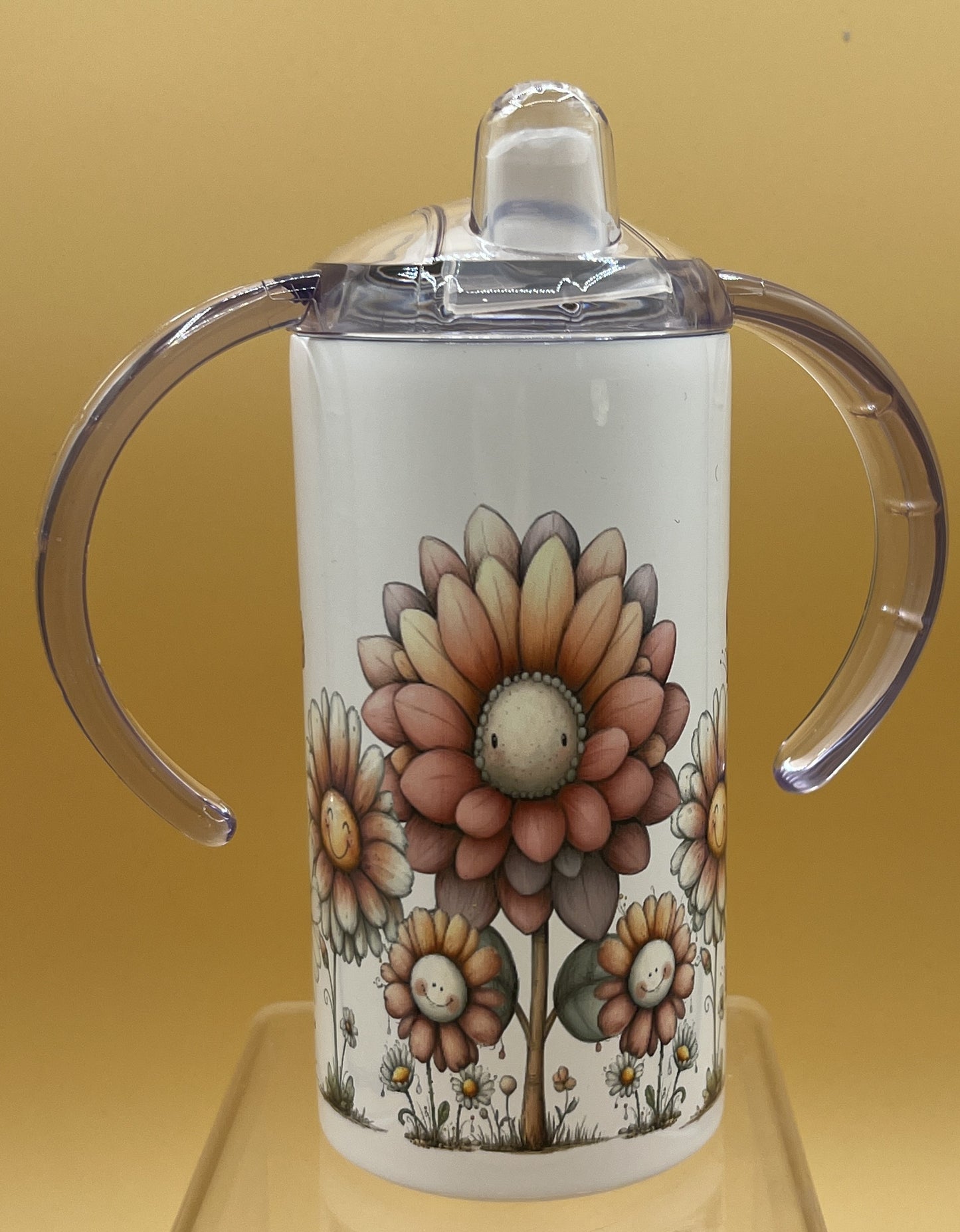 Whimsical Daisy an Butterfly  Sippy Cup