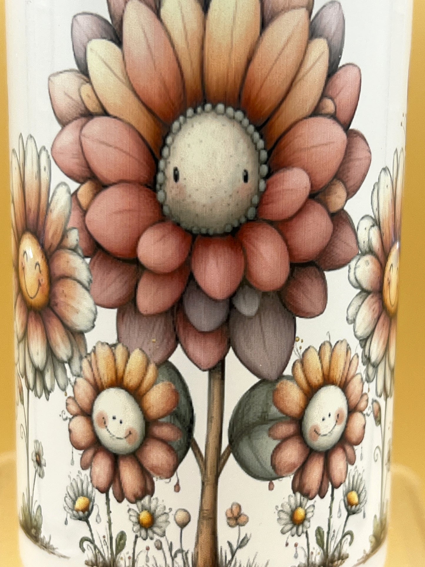Whimsical Daisy an Butterfly  Sippy Cup