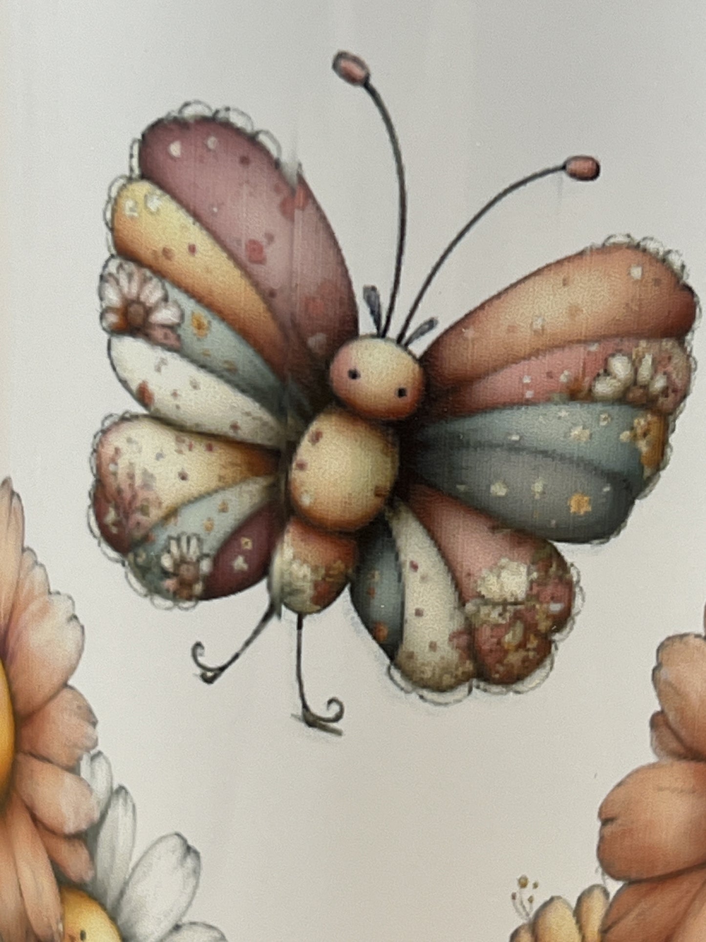 Whimsical Daisy an Butterfly  Sippy Cup